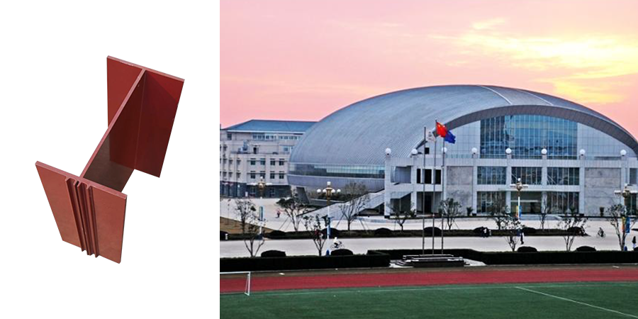 H铝取代H钢制作体育馆